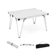 Costway Patio Aluminum Table Picnic Folding Table Outdoor Dining Set Silver