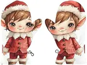[Joisal] Cute Elf White Childrens Gloves Winter, Ultra-Soft Lamb Velvet, Junior Ski Gloves, Boys Winter Gloves 6-8, Medium