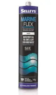 Selleys MARINE FLEX ADHESIVE SEALANT 410g Above & Below Waterline WHITE