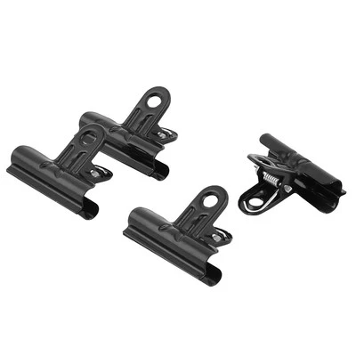 Stationery Metal Documents Papers Clamps Binder Bulldog Clip Black 4pcs