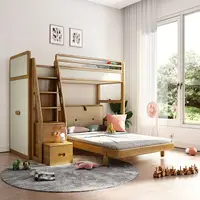 在飛比找樂天市場購物網優惠-多功能 組合床 實木帶衣櫃床 高低子母床 上下床 兒童成人 