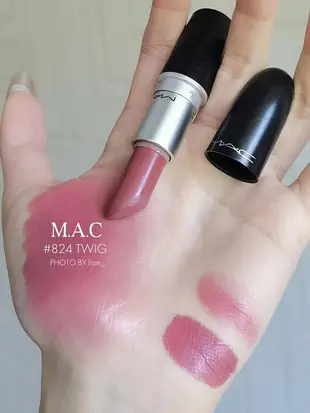 冷門煙熏玫瑰色！MAC/魅可子彈頭唇膏口紅824Twig 紫豆沙 滋潤