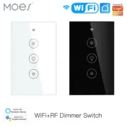 MOES WiFi RF Smart Light Dimmer Switch Wall Touch Glass Panel Alexa Google APP