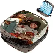 Period Bag,Sanitary Napkin Storage Bag,Cat and Girl in Sofa,Tampon Holder for Purse
