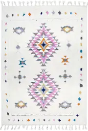 Rug Culture White Multi Super Soft Beber Shag Rug