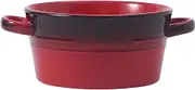 NOALED Soup Cups with Handles, Soup Bowls with Handles, Broth Cups, Porcelain Cream Soup Bowls, Ceramic Bowls, Red