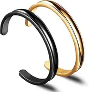 Zuo Bao Double Channel Hair Tie Bracelet Holder for Women Stainless Steel Groove Ponytail Holder Bracelet, Can Holds 2 Hair Ties