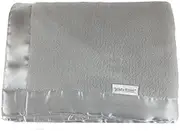 Kidz Kiss Nursery Essentials Reversible Plush Cuddle Blanket [Grey] Luxuriously Soft with Satin Backing, Breathable, Cozy, Ideal for Baby Gift