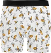 [ZZXXB] Cartoon Bee Mens Boxer Briefs Stretch Breathable Underwear Fly Front with Pouch S-XXL