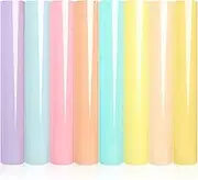 WRAPXPERT Pastel Iron on Vinyl Boho Heat Transfer Vinyl Bundle 12 X 10 in, 8 Assorted Pastel HTV for T-Shirts,Garment, Easy to Cut & Weed, WPU11-TZ5
