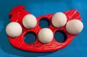 RED Cast Iron Chicken Egg Holder Trivet Farmhouse Kitchen 0184-0731B RED