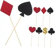 OKUMEYR Unique Poker Theme Cupcake Picks Sets Reusable Wedding Party Decorations Cake Toppers for Birthday