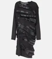 [Junya Watanabe] Junya Watanabe Asymmetrical paneled midi dress AU 12 black