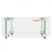 VEVOR Fire Pit Wind Guard, 740 x 214mm Round Glass Flame Shield, 6mm Thick Fire Table Accessory, Clear Tempered Glass Flame Guard for Propane, Gas, Ou