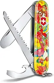 My First Victorinox Swiss Army Pocket Knife with 9 Functions, Animal Edition Parrot