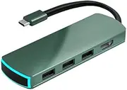 Blutech USB C Hub Mate6 6 in 1 Multi-Function Type-C/USB-C HUB Expansion Dock (Green) Multifunctional Type C Laptop Adapter (Color : Green)
