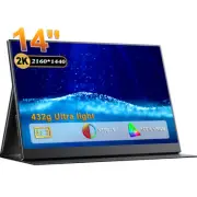 Portable Monitor 14'' 2160x1440 Laptop Monitor USB C Display Eye Care Screen