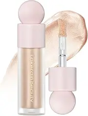 Jutqut Liquid Highlighter, Shimmer Face Body Highlighter Wand,Waterproof and Long-lasting Cream Smooth Highlighter Illuminator, Silky Natural Glow Makeup Stick for Body, 02#STARLIGHT