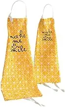 Mommy and Me Gifts Matching Aprons, Mother Daughter Aprons Kitchen Baking Cooking Painting "Love You" Grey Cotton Aprons with Pocket for Women and Kid