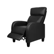 Artiss Recliner Chair Leather Lounge Sofa Black