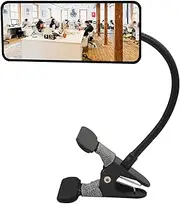 Glass Clip On Security Mirror, Ampper Flexible Convex Cubicle Mirror for Personal Safety and Security Desk Rear View Monitors or Anywhere (6.69" x 2.95", Rectangle)