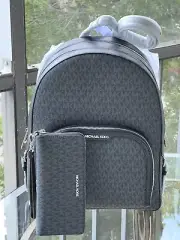 Michael Kors Large Travel School Backpack Shoulder Bag Handbag Black +Wallet