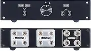 AtNeDcVh 2 Zone Amplifier Speaker Lossless Switcher Selector, 1 in 2 Out / 2 in 1 Out Amps Speakers Switch Control Box Splitter, 2 Way Stereo Audio A B Switches
