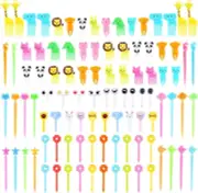 90Pcs Cute Animal Fruit Fork, Mini Cartoon Toothpick Stick,Perfect for Kids L...