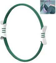 Pilates Ring Circle, 15.15 Inch Magic Fitness Circle, Pilates Ring for Mat & Reformer Workouts, Pilates Ring Fitness Circle w/Dual Grip, for Toning Inner & Outer Thighs, Arms (Green White)