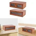 Wooden Desk Organizer Retro Design File Cabinet Pull Out Drawer Storage Box