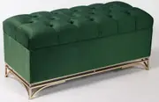 Storage Ottoman Blanket Box 100cm Velvet Green