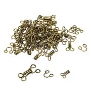 68pcs Sewing Hook Eye Closure Clothing Fasteners for Bra Clothing Bronze