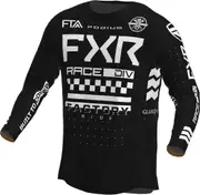 FXR Podium Gladiator 2023 Youth Motocross Jersey, black-white, Size M Black White