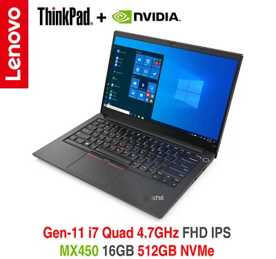 ThinkPad E14 Gen 2 i7-1165G7 MX450 FHD IPS 16GB 512GB NVMe BL 3Y OS Warranty