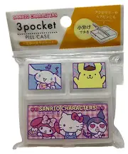 Sanrio x Daiso Hello Kitty Pill Box Case, Cinnamoroll Melody Kuromi Pompompurin