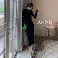 在飛比找蝦皮商城優惠-ANNE｜復古合身長袖連身裙【AD10117】連身裙 長袖連