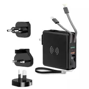 Wireless Power Bank 10000mah Travel Adapter Charger with AU UK EU US Plugs PD20W
