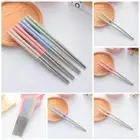 Steel Cooking Tool Wheat Straw Chopsticks Kitchen & Dining Dinnerware Utensils