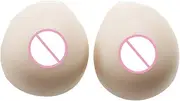 BaronHong Sticky Silicone Breast Forms Mastectomy Prosthesis Bra Fake Boobs For Cosplay CrossDresser;Circular 1 Pair-Concave surface