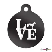Love Whippet Engraved Keychain Round Tag w/tab park english Many Colors