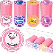 Seenelling 100 Pcs Plastic Drink Tokens Bulk Wedding Poker Tokens with Holder Drinks Tickets Bar Poker Chips for Party Bar Tickets Wedding Classroom Reward Oktoberfest Favors
