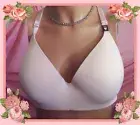 38DD Soft Pale Pink Lace Back Strap Victorias Secret Lightly Lined WIRELESS Bra