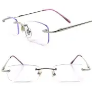Upscale Stylish Rimless Light Purple Tinted Lens Rectangle 1.50 Reading Glasses