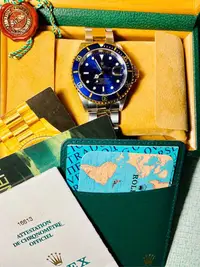 在飛比找Yahoo!奇摩拍賣優惠-Rolex 16613 LB submariner 藍面半金