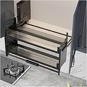2-Tier Pull-down Wall Cabinet Storage,Kitchen Lifting Bowl Basket,Seasoning Rack,Space Saving for Home Bar Cafe Cabinet(750mm)