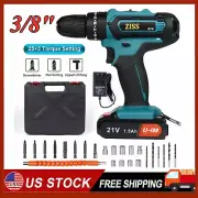 Cordless Electric Drill Set 21V 2-Speed Electrilc Drill/Driver Tool w/ Bits Set