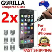 2X Tempered Glass Screen Protector For iPhone 16 15 14 13 12 11 Pro Max XR 8 7 6