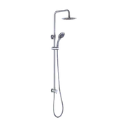 WELS 8" Rain Shower Head Set Rounded Dual Heads Faucet High Pressure Hand Held