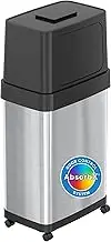iTouchless 18 Gallon Dual Push Open Trash Can with AbsorbX Odor Filter and Wheels, 68 Liter Swing Flip Doors Rectangular Stainless Steel Garbage Bin, Perfect for Restaurant, Business, Home Kitchen