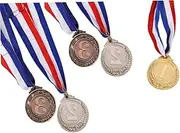 Yardwe Competition Medals with Neck Ribbon 5pcs Medals Styles for Boys and Girls Academics